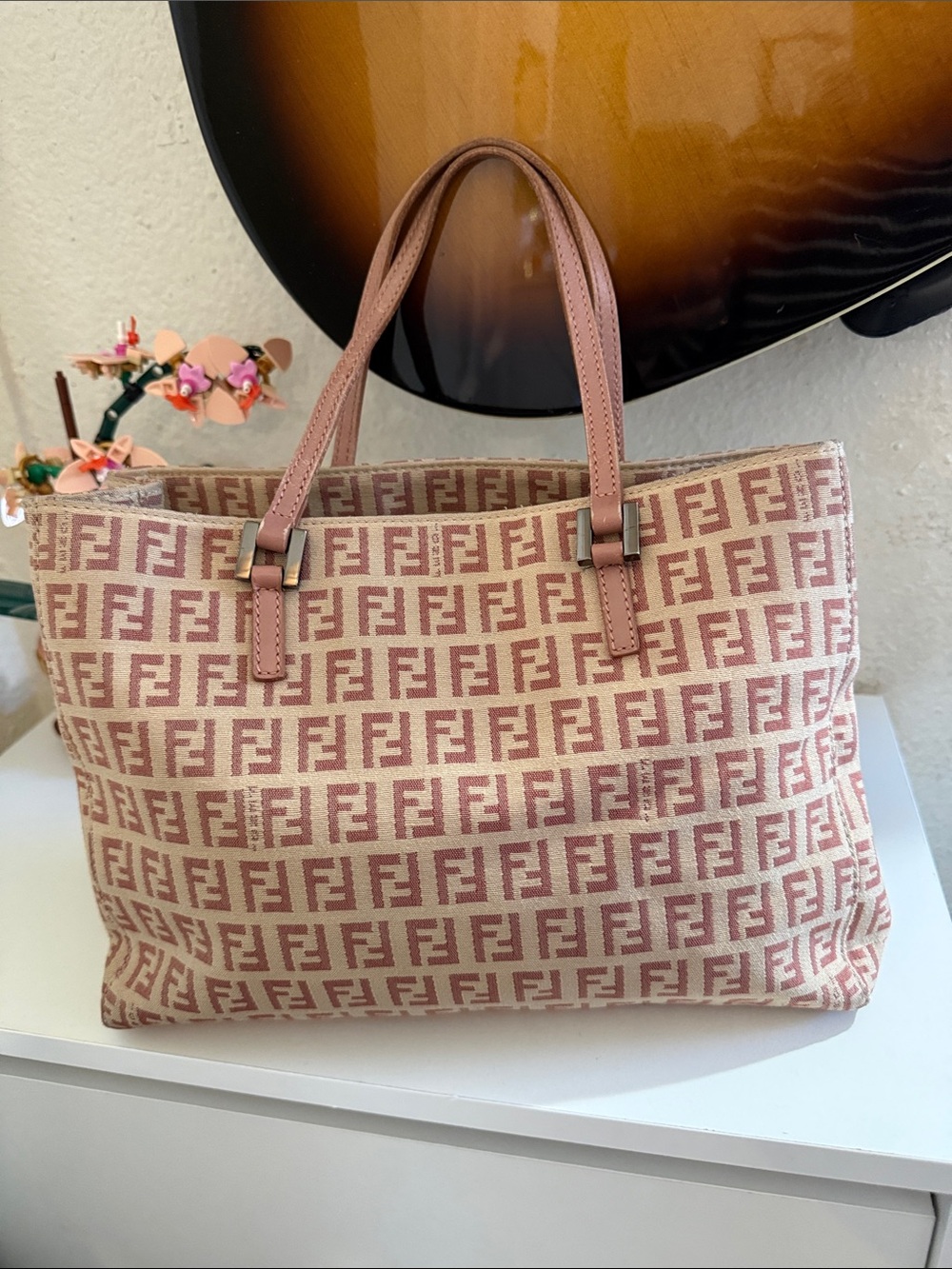 Vintage Fendi Zucchino Small pink Tote bag - Picture 15 of 16